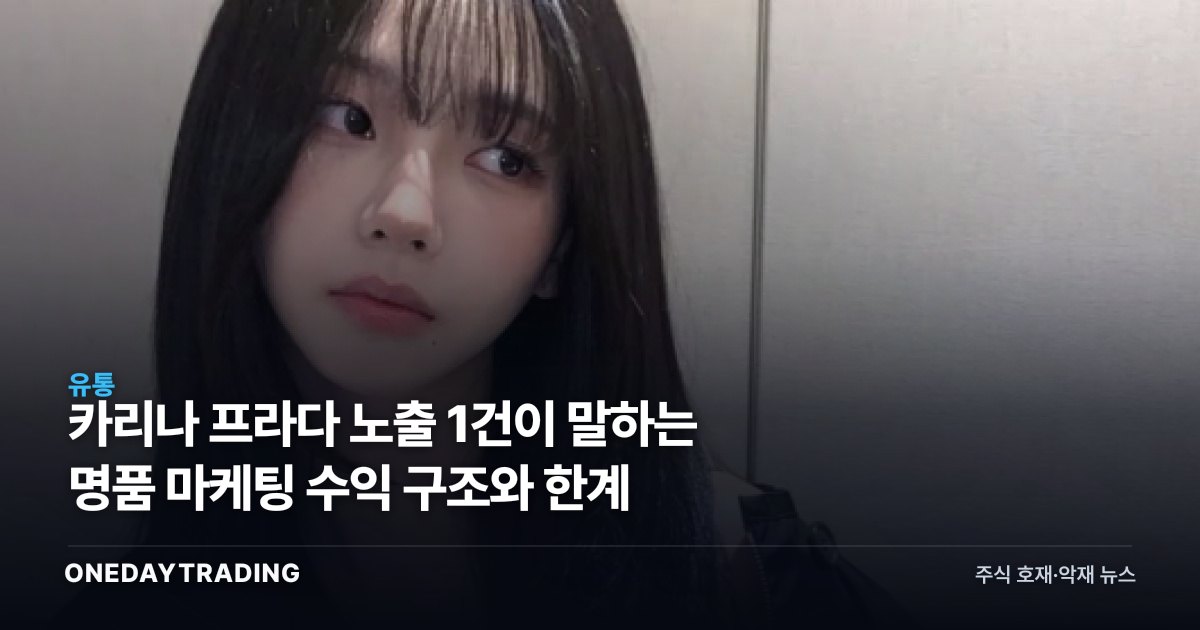 카리나 프라다 노출 1건이 말하는 명품 마케팅 수익 구조와 한계