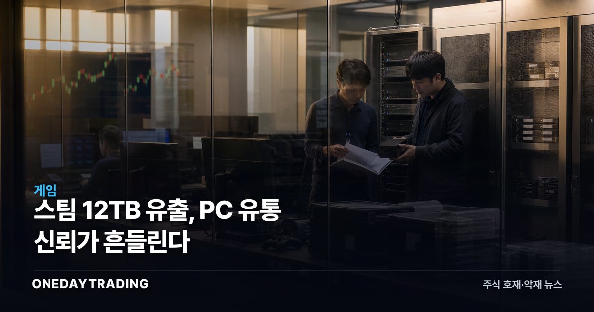 스팀 12TB 유출, PC 유통 신뢰가 흔들린다