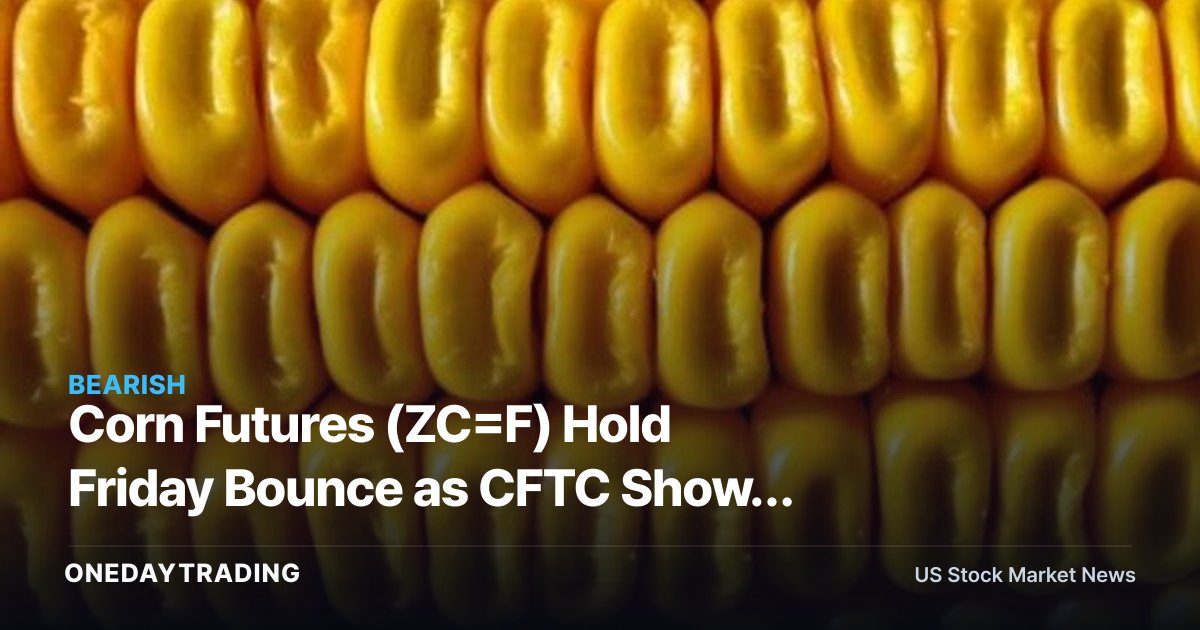 Corn Futures (ZC=F) Hold Friday Bounce as CFTC Shows Speculators Turning Net Bearish