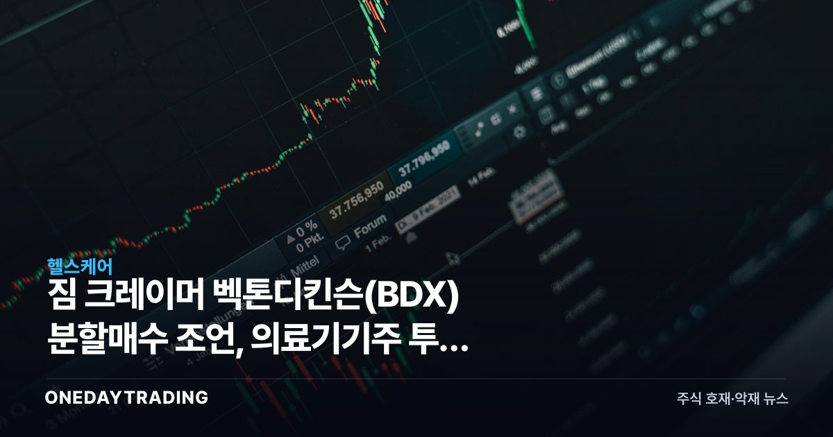짐 크레이머 벡톤디킨슨(BDX) 분할매수 조언, 의료기기주 투자 포인트는