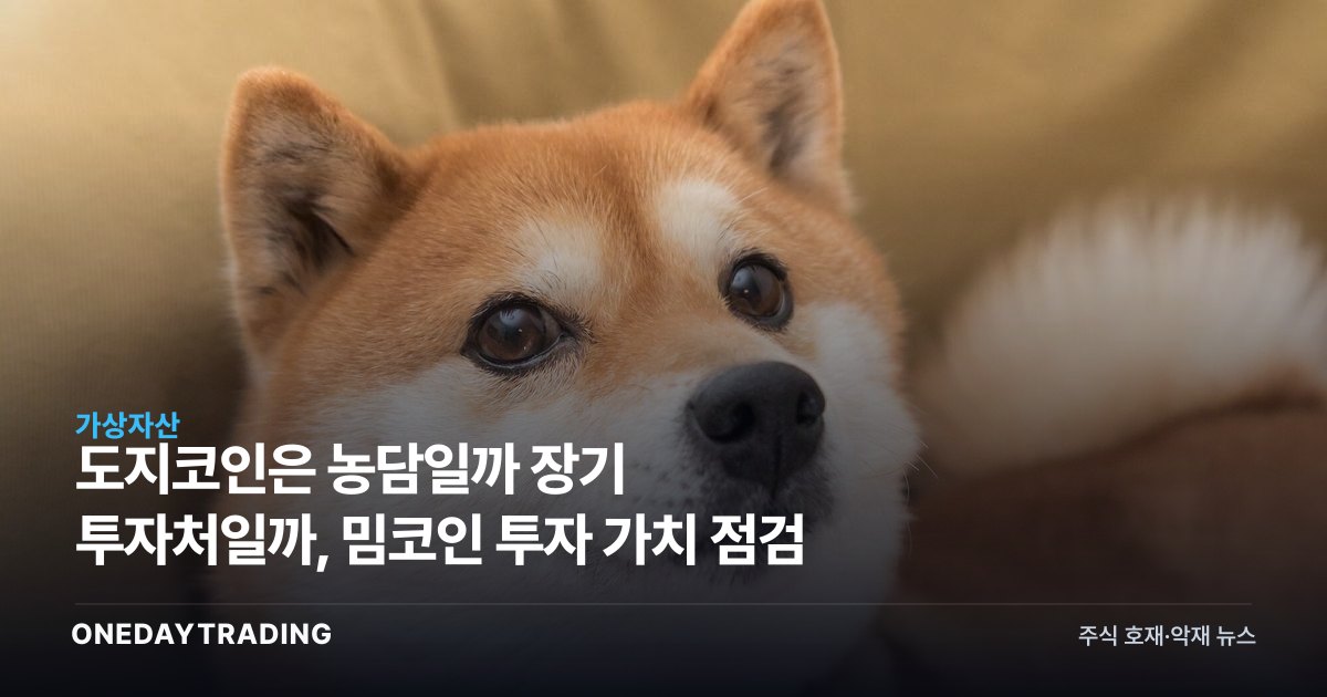 도지코인은 농담일까 장기 투자처일까, 밈코인 투자 가치 점검