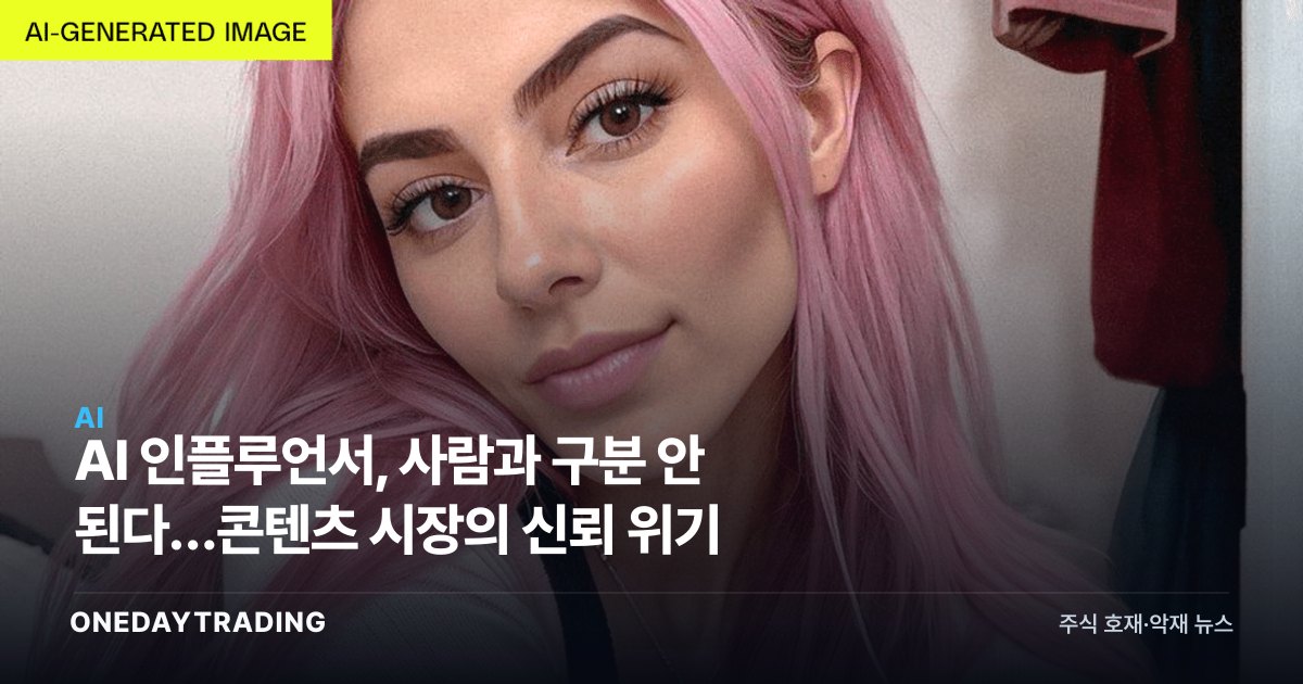 AI 인플루언서, 사람과 구분 안 된다…콘텐츠 시장의 신뢰 위기