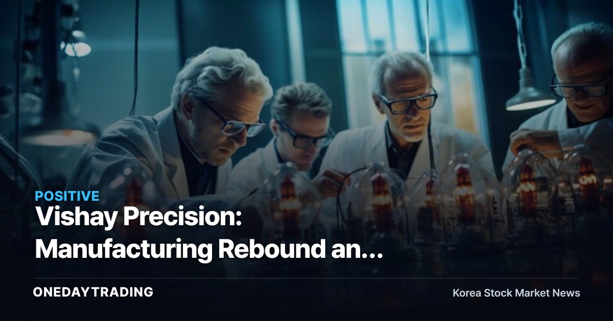Vishay Precision: Manufacturing Rebound and Robotics Growth Fuel Hopes for a Recovery in Precision Sensor Demand