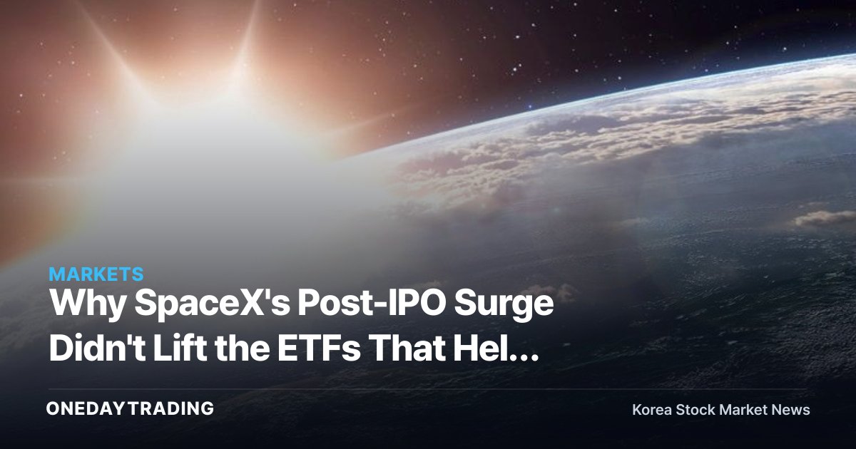 Why SpaceX's Post-IPO Surge Didn't Lift the ETFs That Held It: The Hidden Trap of Space Theme Stocks