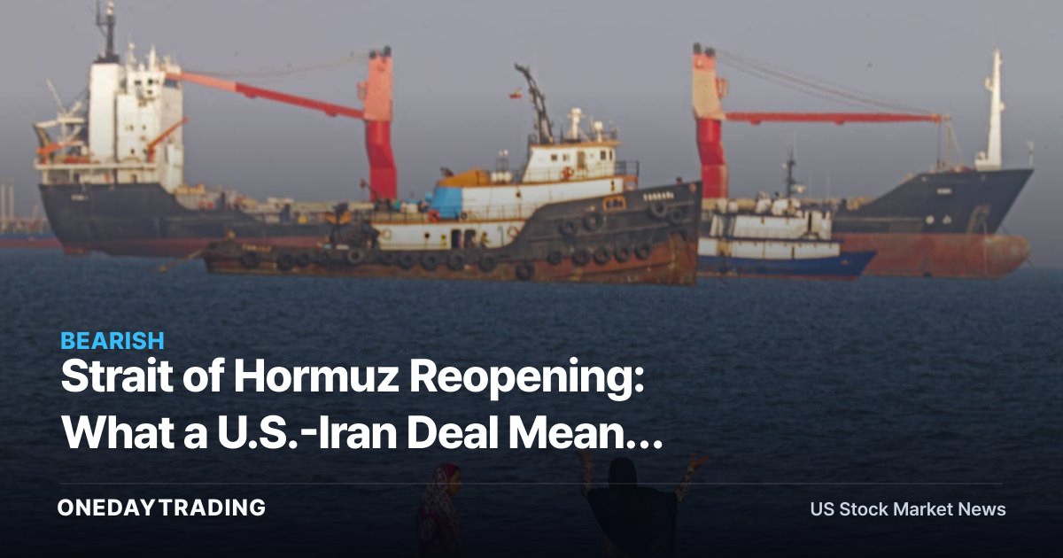 Strait of Hormuz Reopening: What a U.S.-Iran Deal Means for Oil, Tankers (XOM, CVX, FRO)
