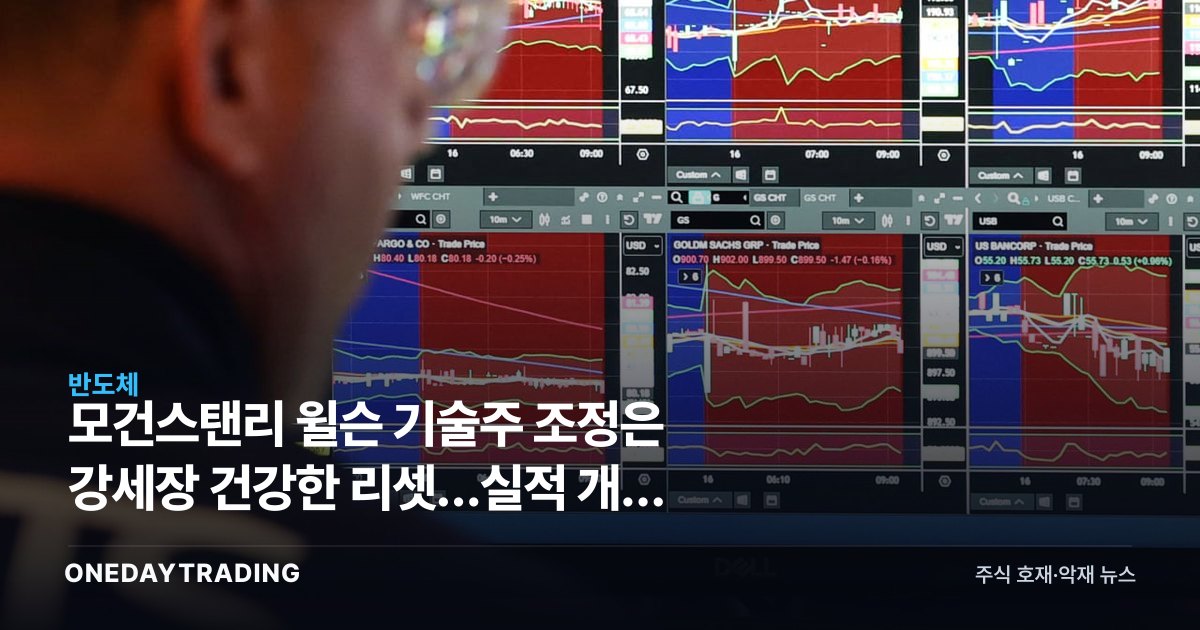 모건스탠리 윌슨 기술주 조정은 강세장 건강한 리셋…실적 개선 뒷받침