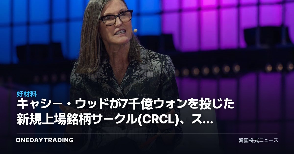 キャシー・ウッドが7千億ウォンを投じた新規上場銘柄サークル(CRCL)、ステーブルコイン投資のポイント