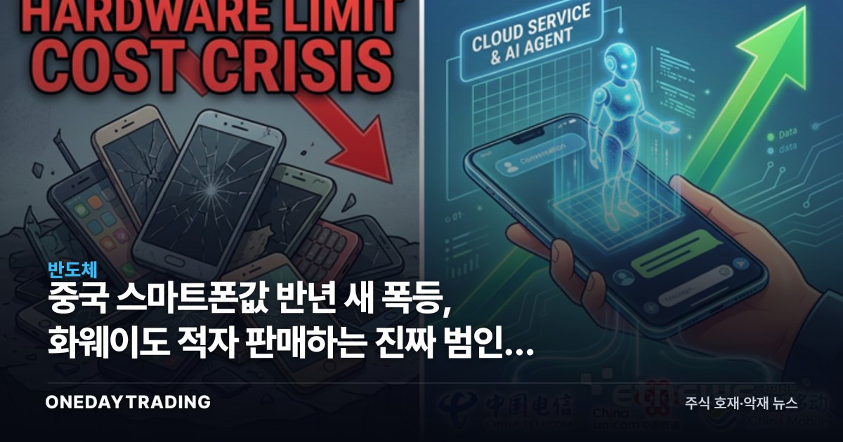 중국 스마트폰값 반년 새 폭등, 화웨이도 적자 판매하는 진짜 범인은 메모리