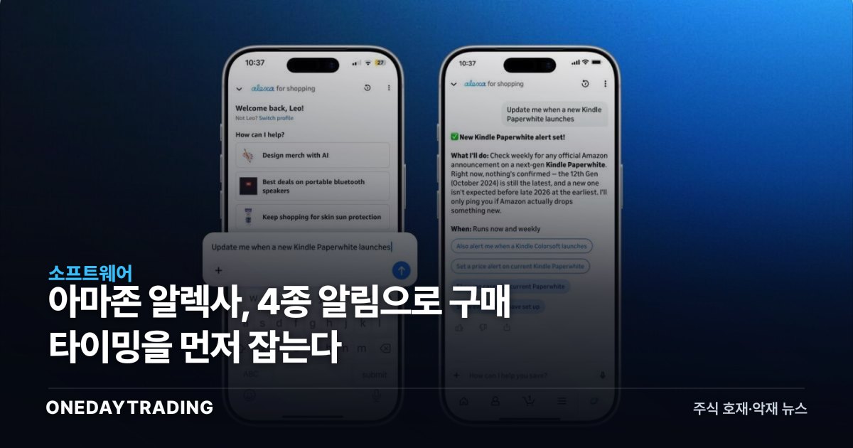 아마존 알렉사, 4종 알림으로 구매 타이밍을 먼저 잡는다