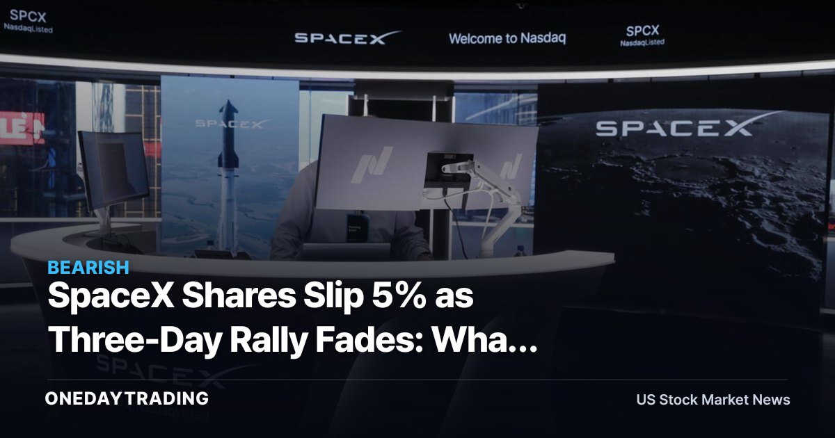 SpaceX Shares Slip 5% as Three-Day Rally Fades: What DXYZ Holders Should Watch