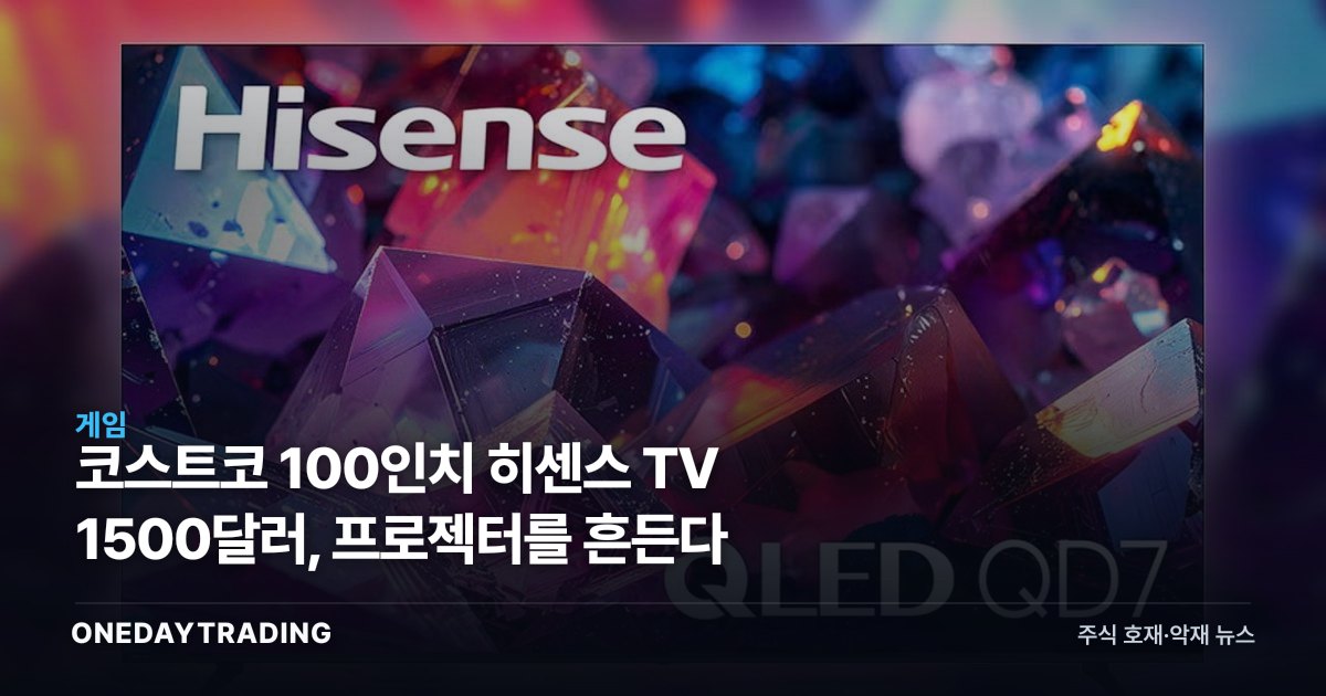 코스트코 100인치 히센스 TV 1500달러, 프로젝터를 흔든다