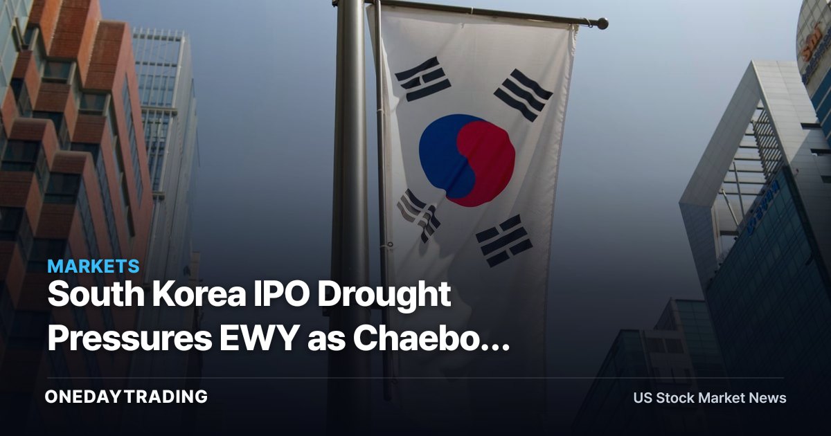 South Korea IPO Drought Pressures EWY as Chaebol Structure and Value-Up Reforms Collide