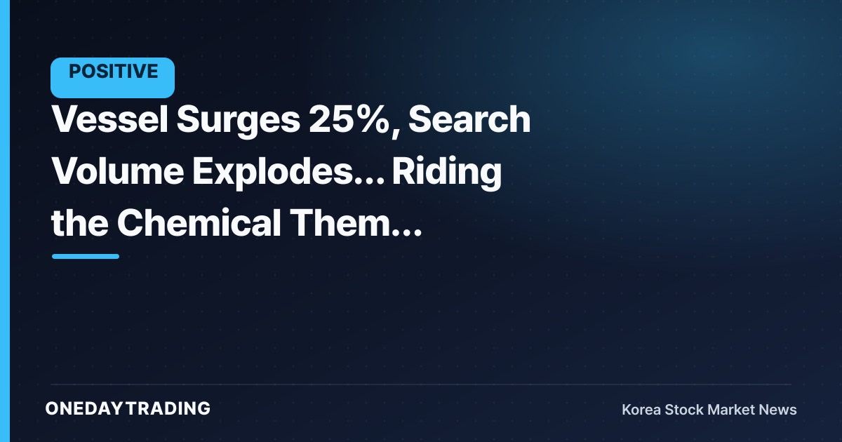 Vessel Surges 25%, Search Volume Explodes… Riding the Chemical Theme Rotation