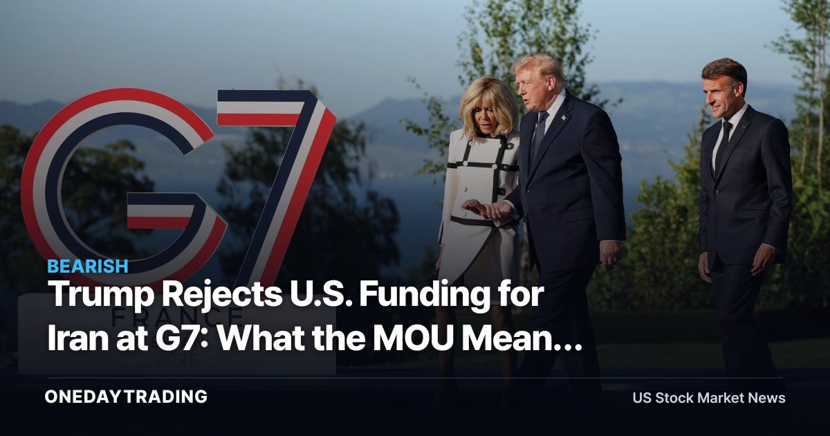 Trump Rejects U.S. Funding for Iran at G7: What the MOU Means for Oil, XOM, CVX