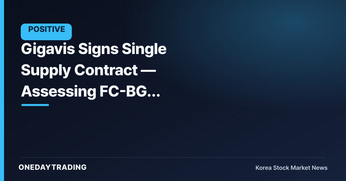 Gigavis Signs Single Supply Contract — Assessing FC-BGA Inspection Equipment Order Momentum