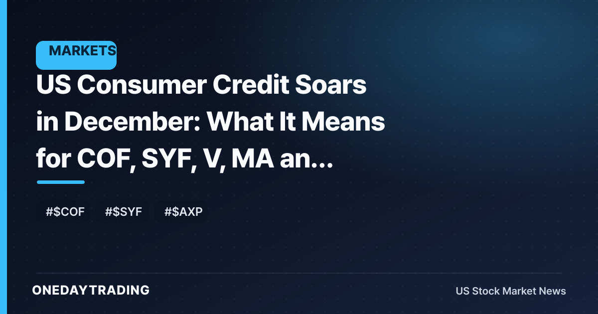 US Consumer Credit Soars in December: What It Means for COF, SYF, V, MA and Bank Stocks