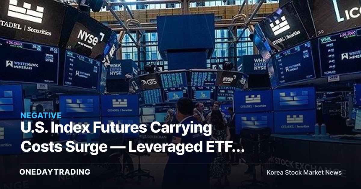 U.S. Index Futures Carrying Costs Surge — Leveraged ETFs and Rollover Burdens Set to Climb