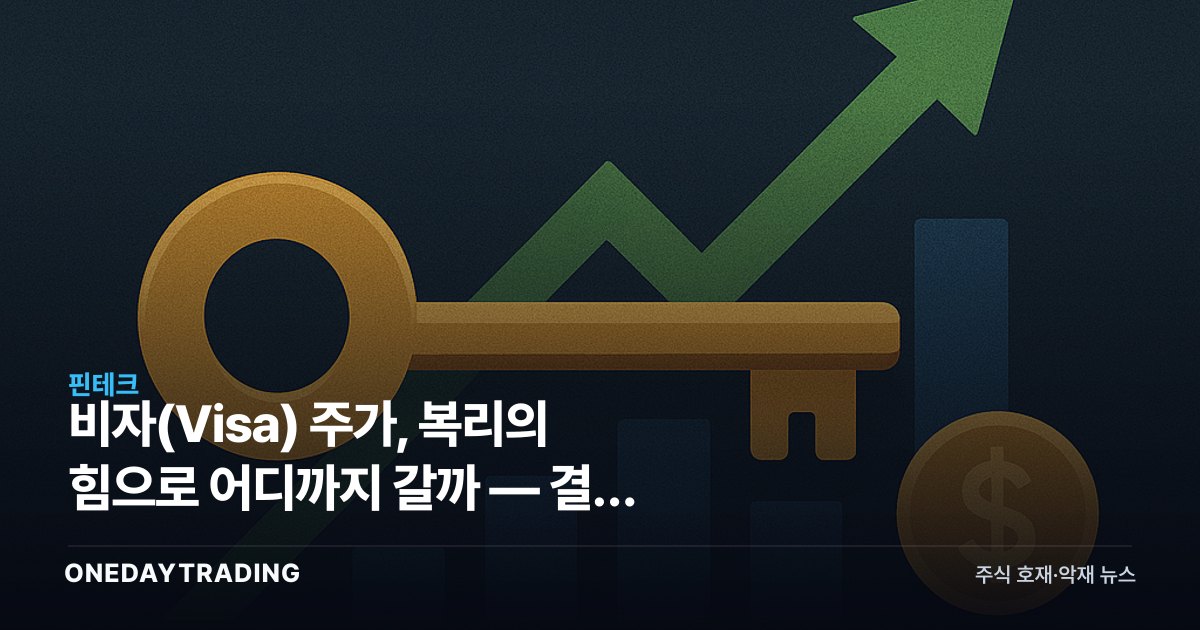 비자(Visa) 주가, 복리의 힘으로 어디까지 갈까 — 결제 대장주 장기 투자 분석