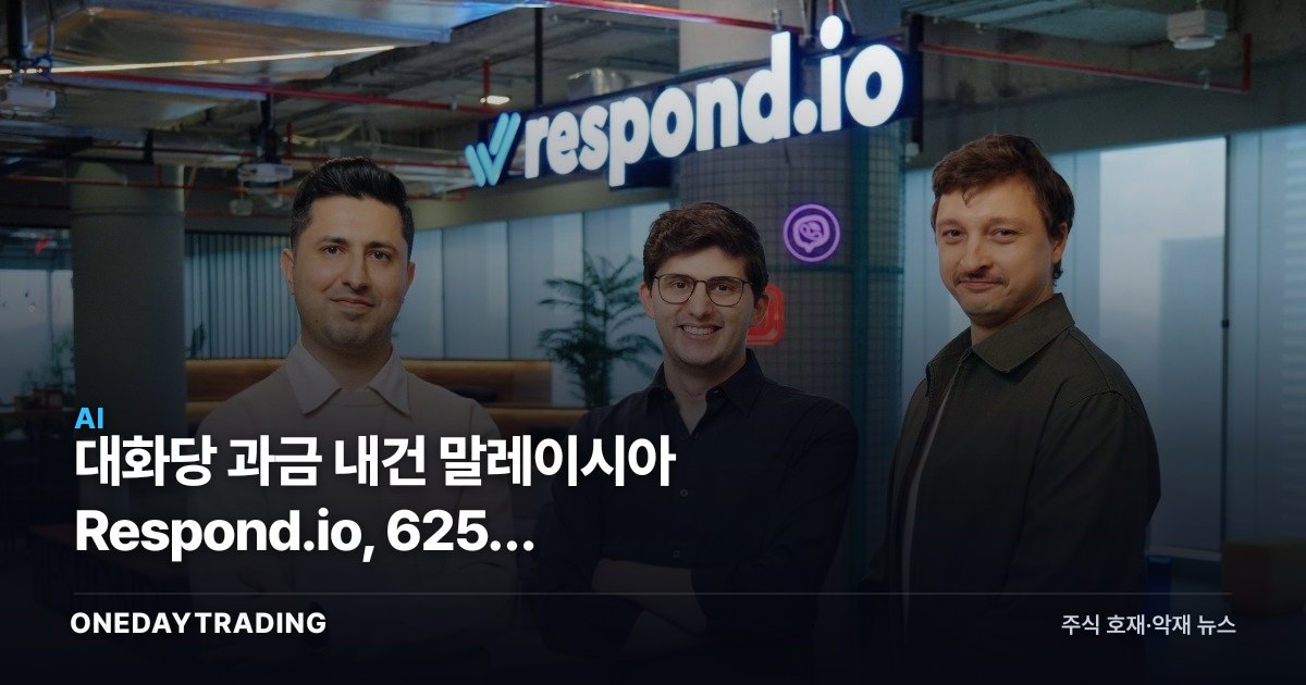 대화당 과금 내건 말레이시아 Respond.io, 625억 유치로 M&A 시동
