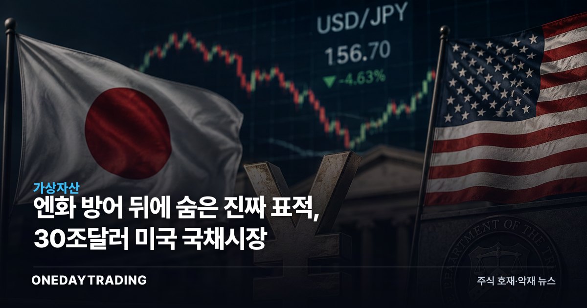엔화 방어 뒤에 숨은 진짜 표적, 30조달러 미국 국채시장