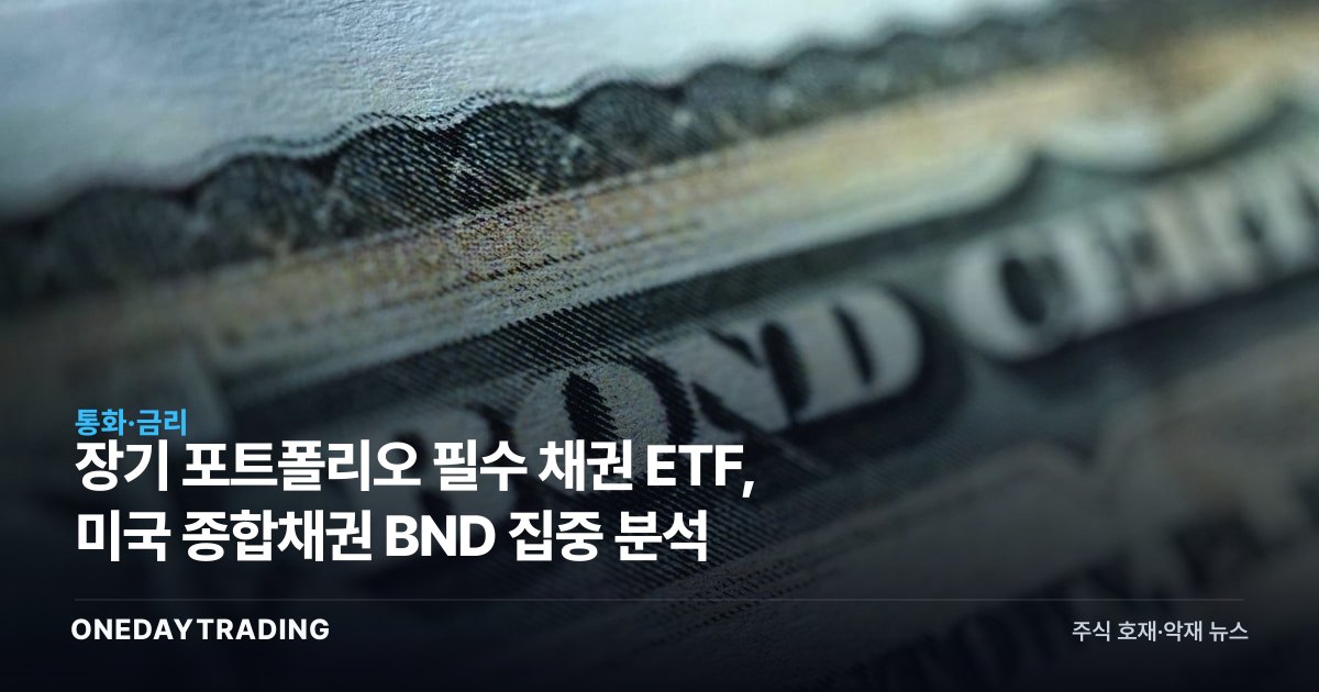장기 포트폴리오 필수 채권 ETF, 미국 종합채권 BND 집중 분석