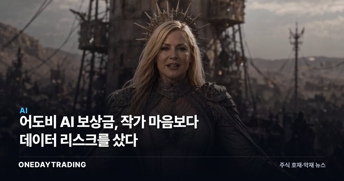 어도비 AI 보상금, 작가 마음보다 데이터 리스크를 샀다