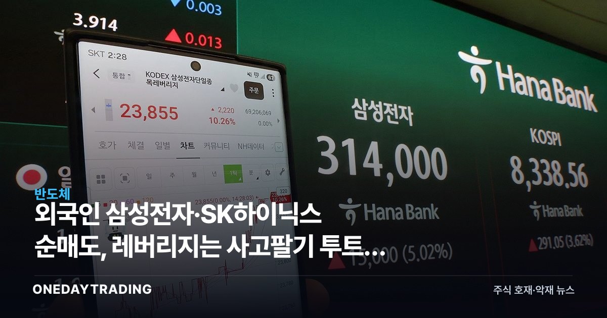외국인 삼성전자·SK하이닉스 순매도, 레버리지는 사고팔기 투트랙 해석
