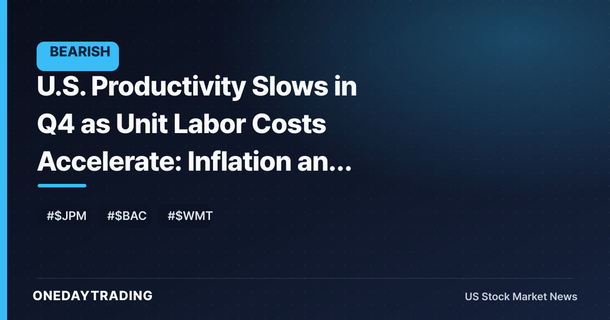 U.S. Productivity Slows in Q4 as Unit Labor Costs Accelerate: Inflation and Fed Implications