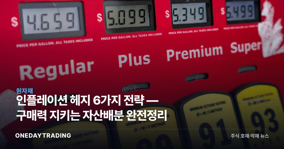 인플레이션 헤지 6가지 전략 — 구매력 지키는 자산배분 완전정리