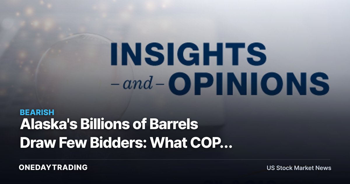 Alaska's Billions of Barrels Draw Few Bidders: What COP, XOM Investors Should Read Into It