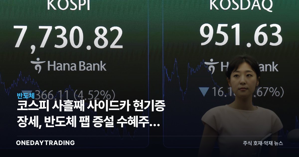 코스피 사흘째 사이드카 현기증 장세, 반도체 팹 증설 수혜주만 빛났다