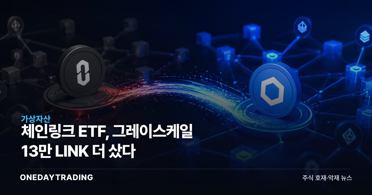 체인링크 ETF, 그레이스케일 13만 LINK 더 샀다