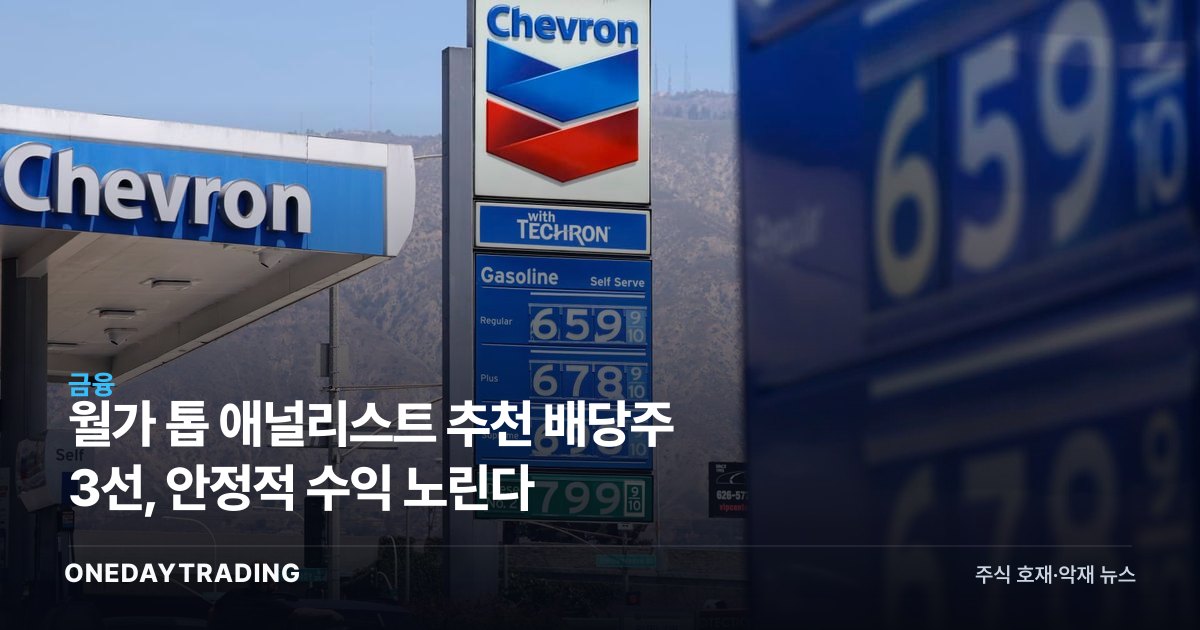 월가 톱 애널리스트 추천 배당주 3선, 안정적 수익 노린다