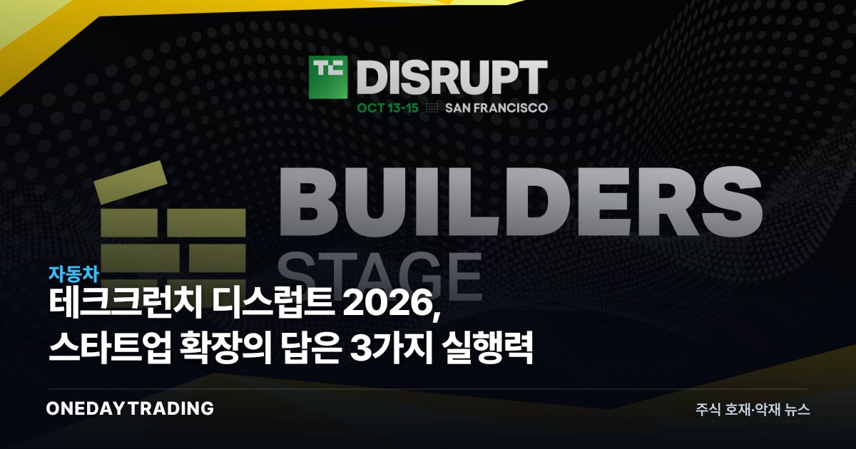 테크크런치 디스럽트 2026, 스타트업 확장의 답은 3가지 실행력