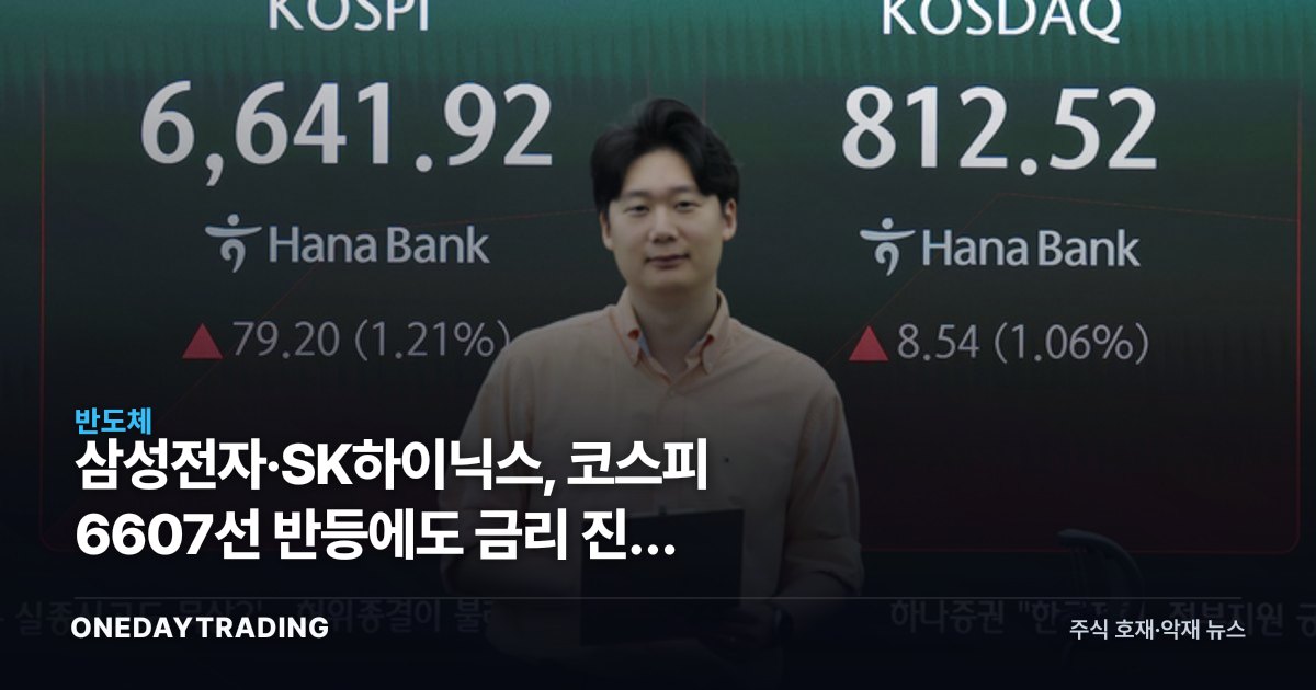 삼성전자·SK하이닉스, 코스피 6607선 반등에도 금리 진정 효과는 시험대