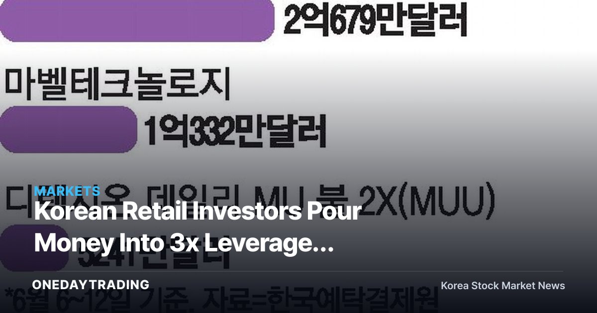 Korean Retail Investors Pour Money Into 3x Leveraged Semiconductor ETFs — Is the Pullback an Opportunity?