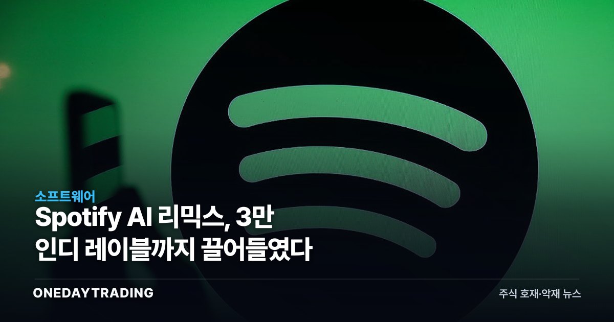 Spotify AI 리믹스, 3만 인디 레이블까지 끌어들였다