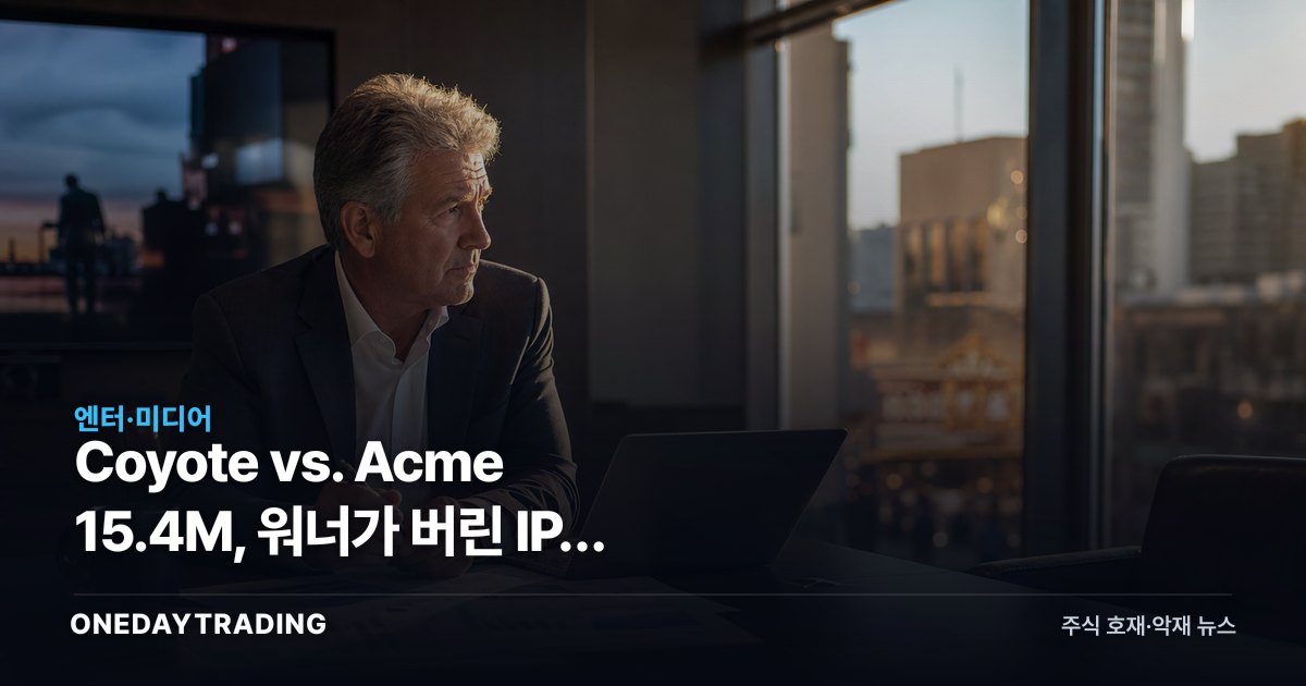 Coyote vs. Acme 15.4M, 워너가 버린 IP의 회수값은 어디까지