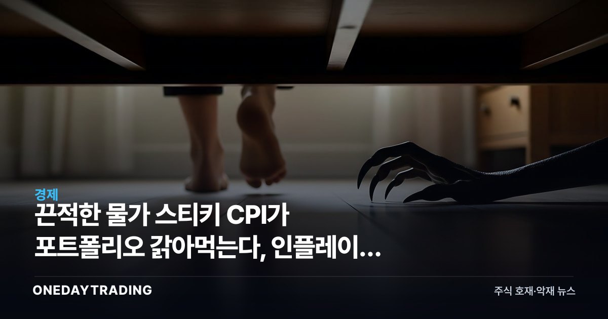 끈적한 물가 스티키 CPI가 포트폴리오 갉아먹는다, 인플레이션 헤지 전략 총정리