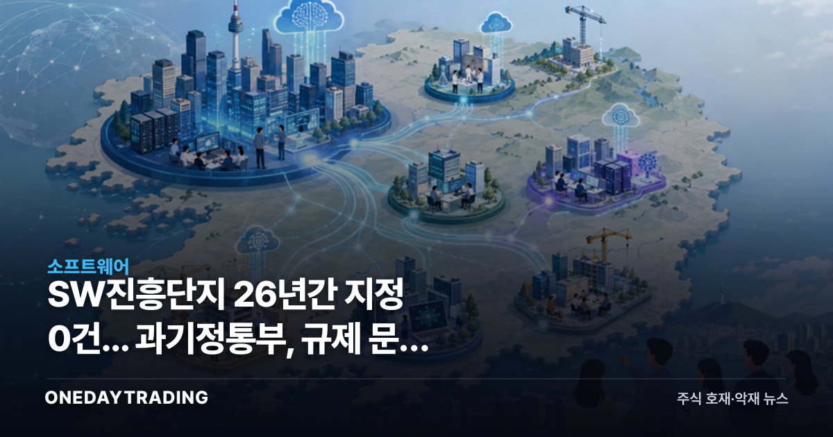 SW진흥단지 26년간 지정 0건... 과기정통부, 규제 문턱 낮춘다