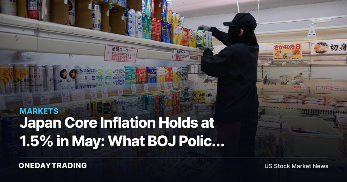 Japan Core Inflation Holds at 1.5% in May: What BOJ Policy Means for MUFG, Toyota and Japan ETFs
