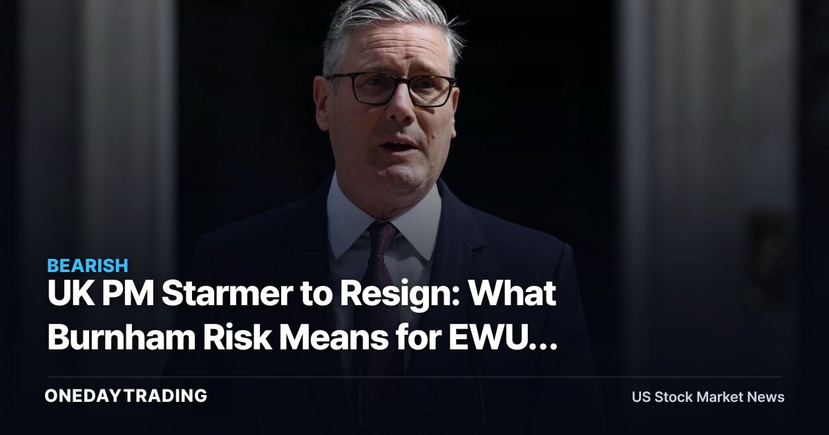 UK PM Starmer to Resign: What Burnham Risk Means for EWU, Gilts and British Bank ADRs