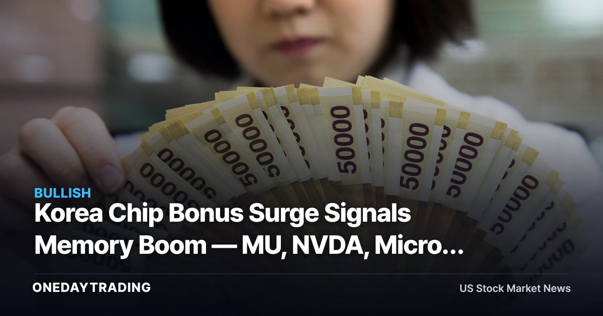 Korea Chip Bonus Surge Signals Memory Boom — MU, NVDA, Micron in Focus