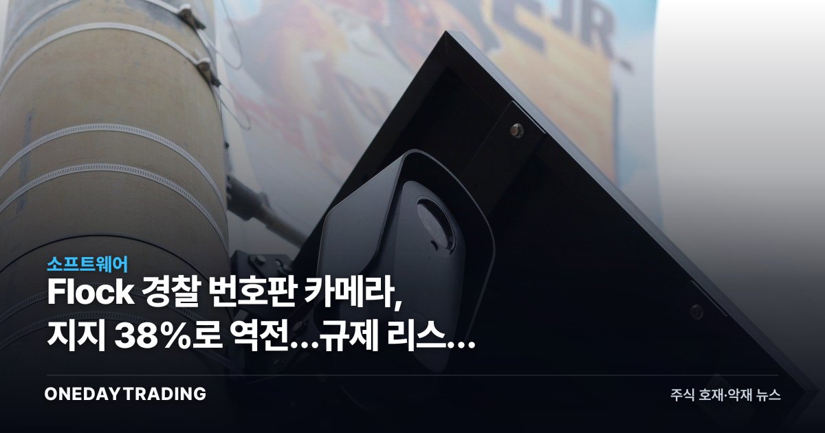 Flock 경찰 번호판 카메라, 지지 38%로 역전…규제 리스크 커진다