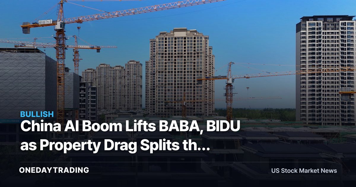 China AI Boom Lifts BABA, BIDU as Property Drag Splits the Tape