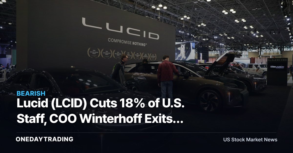 Lucid (LCID) Cuts 18% of U.S. Staff, COO Winterhoff Exits: What It Signals for EV Investors