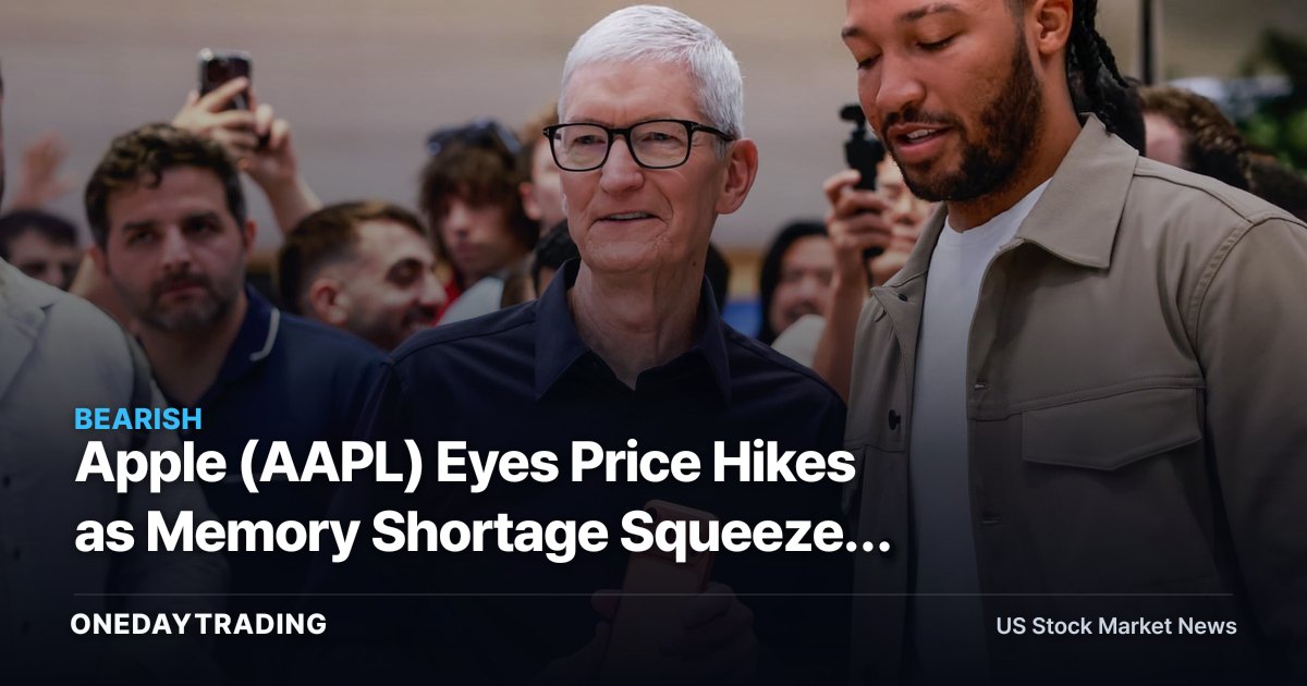 Apple (AAPL) Eyes Price Hikes as Memory Shortage Squeezes Margins; Micron (MU) Gains