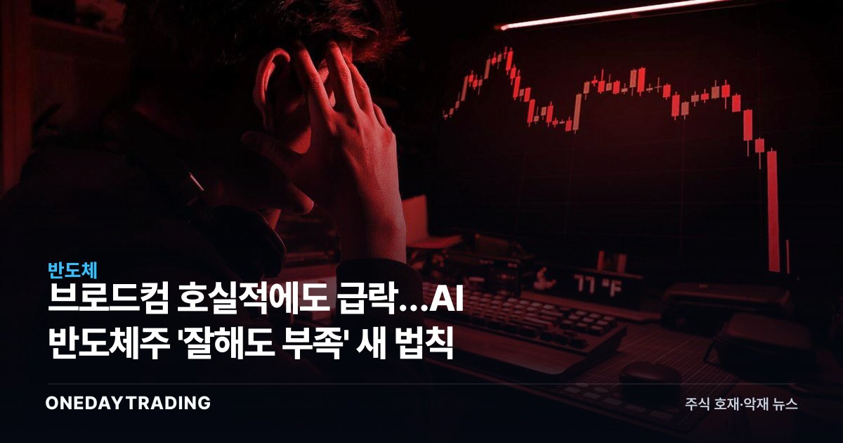 브로드컴 호실적에도 급락…AI 반도체주 '잘해도 부족' 새 법칙