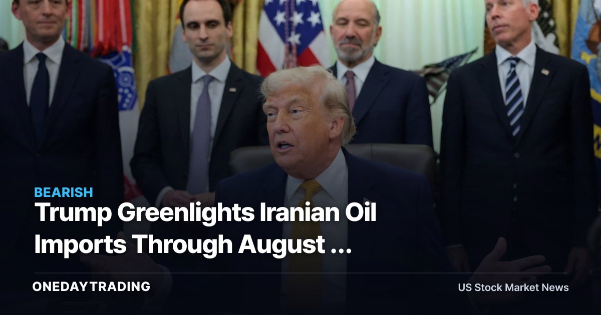 Trump Greenlights Iranian Oil Imports Through August — Bearish Supply Signal for XOM, CVX