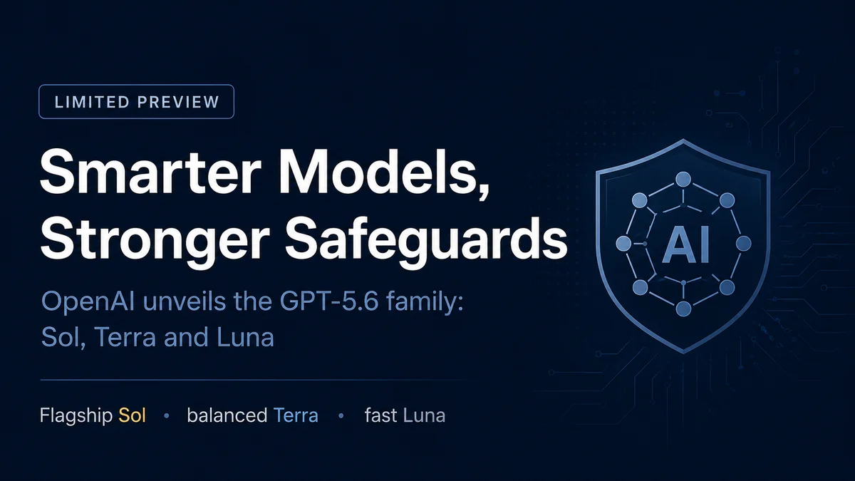 OpenAI GPT-5.6 family — flagship Sol, balanced Terra, fast Luna